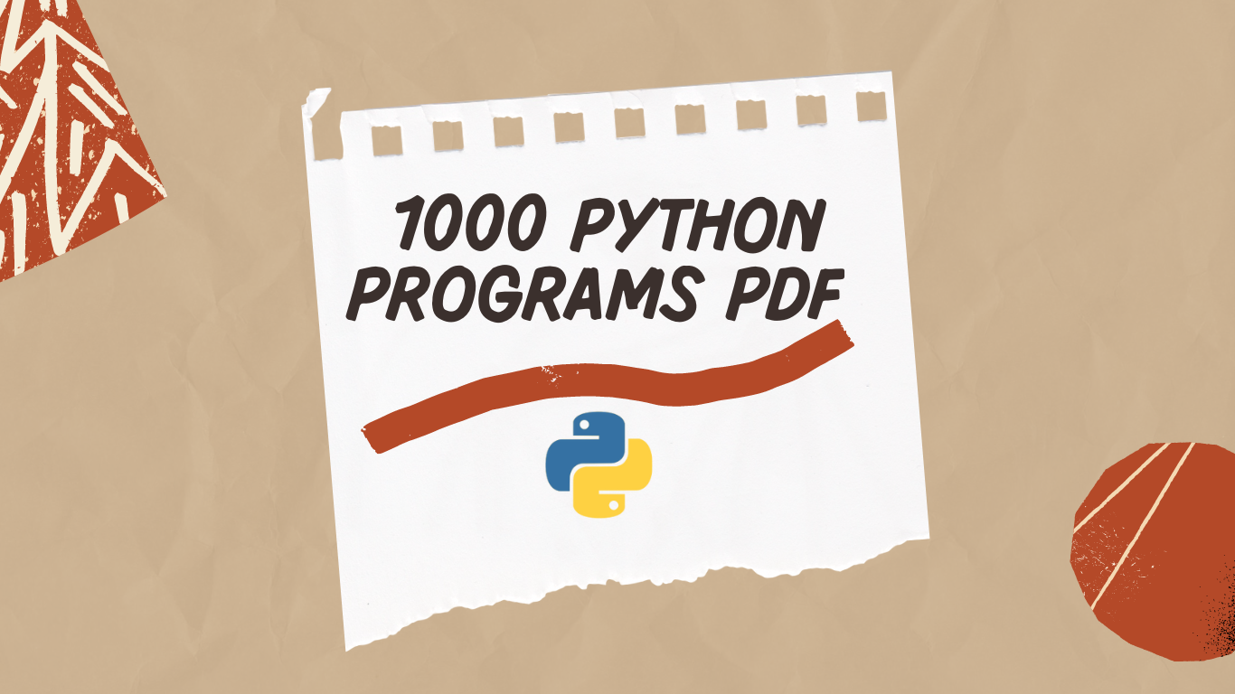 1000 Python programs pdf